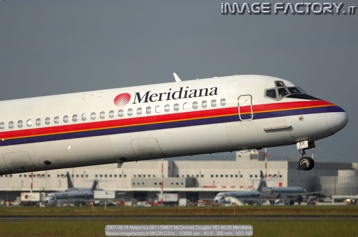 2007-08-24 Malpensa 581 I-SMER McDonnell Douglas MD-80-90 Meridiana